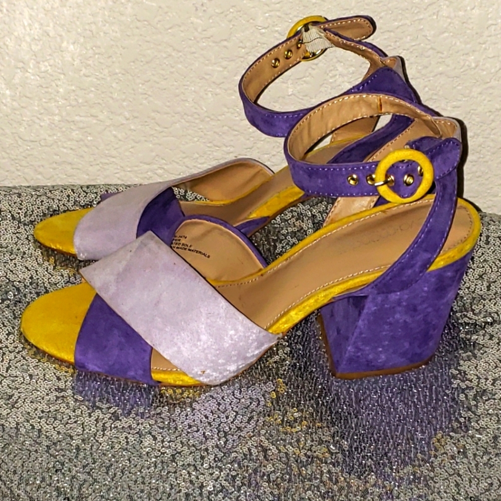 EVA MENDES NEW YORK & COMPANY Chunky Heeled Sandle/Heels Sz 10
